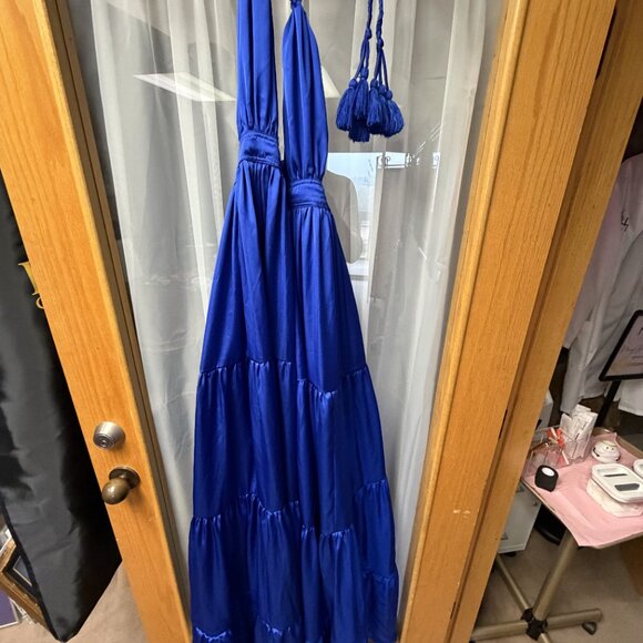 Erika Pena Liliana Halter Maxi Dress NWT OS - Picture 3 of 5